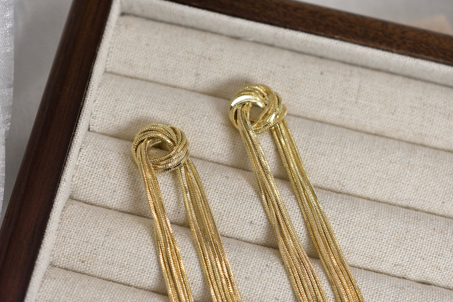 Premium Long Tassel Stud Earrings