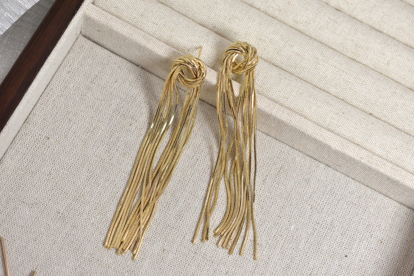 Premium Long Tassel Stud Earrings