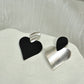 Unique Splicing Love Scrub Brushed Steel Heart Earrings