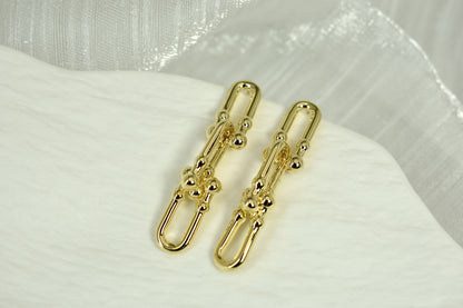 Needle Design Niche U-Shaped Chain Earrings