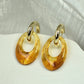 Resin Amber Stud Earrings