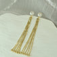 Swarovski Pearl Long Tassel Earrings