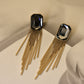 Royal House of Europe Premium Gold Glass Tassel Earrings