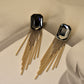 Royal House of Europe Premium Gold Glass Tassel Earrings