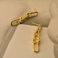 Needle Design Niche U-Shaped Chain Earrings