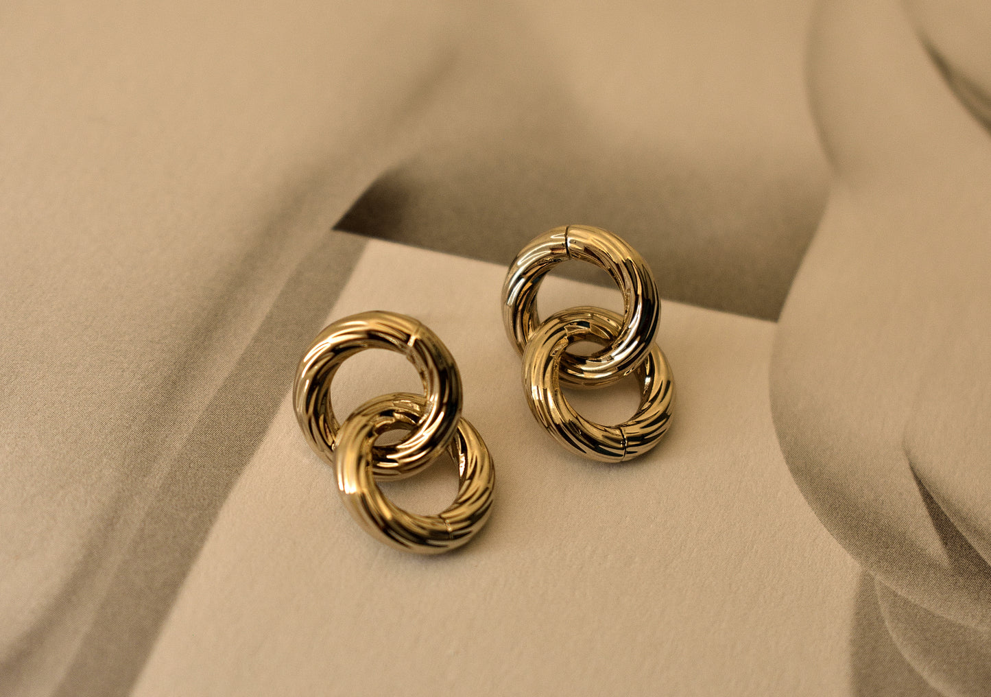 Metal Ring 3D Earrings