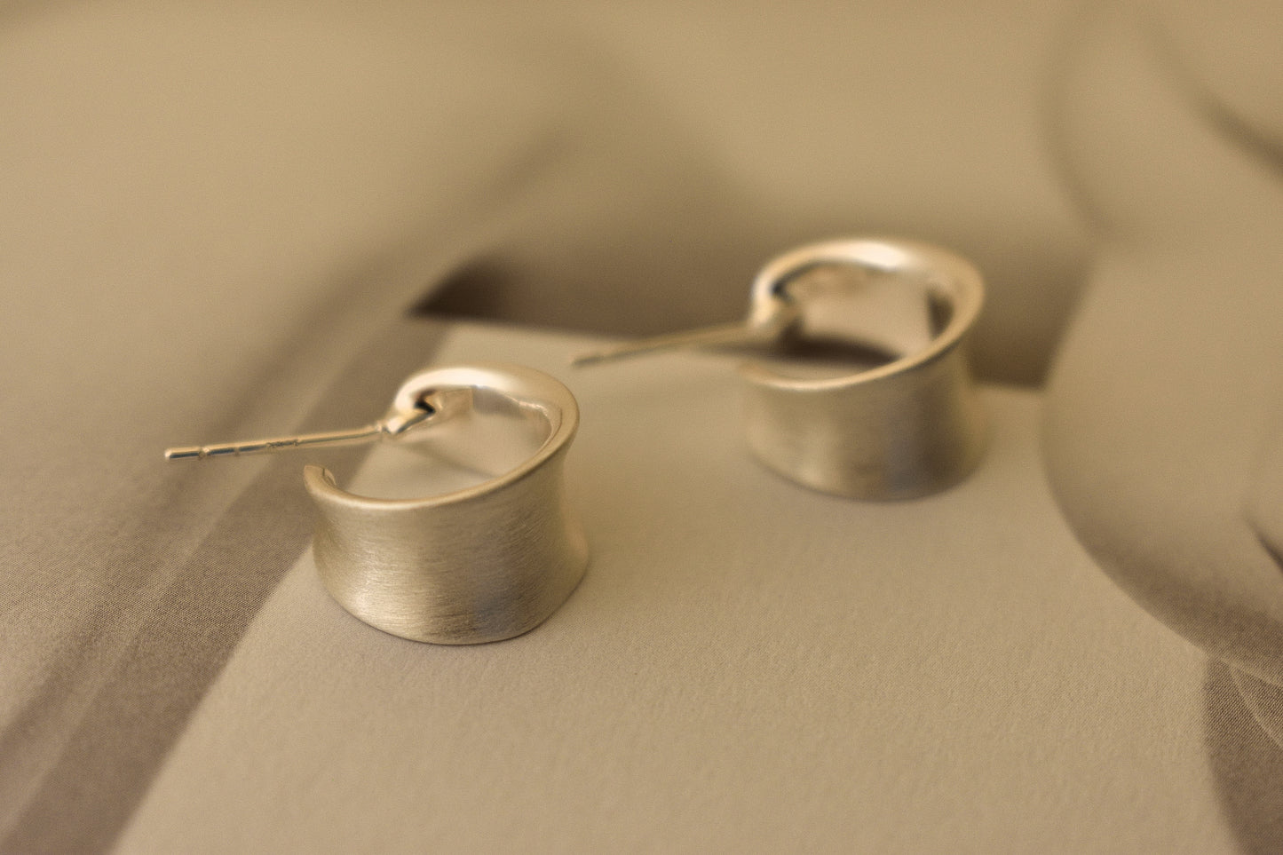 Vintage Matte Brushed Asymmetrical Earrings