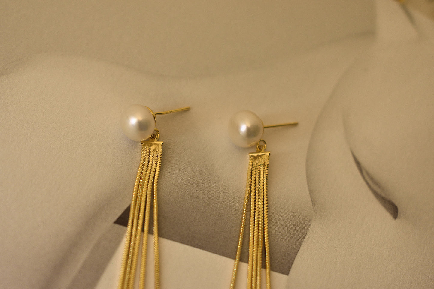 Swarovski Pearl Long Tassel Earrings